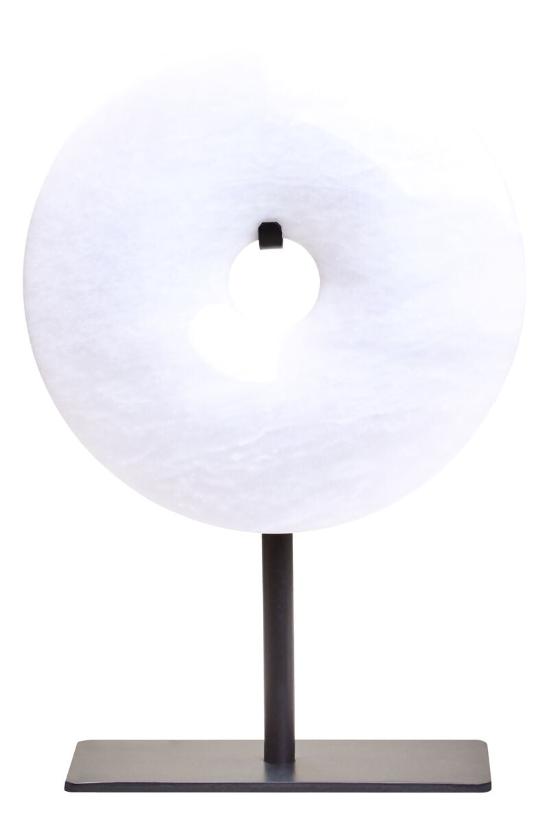 Zoro Extra Small Round Dia 15cm White Marble Disc Sculpture