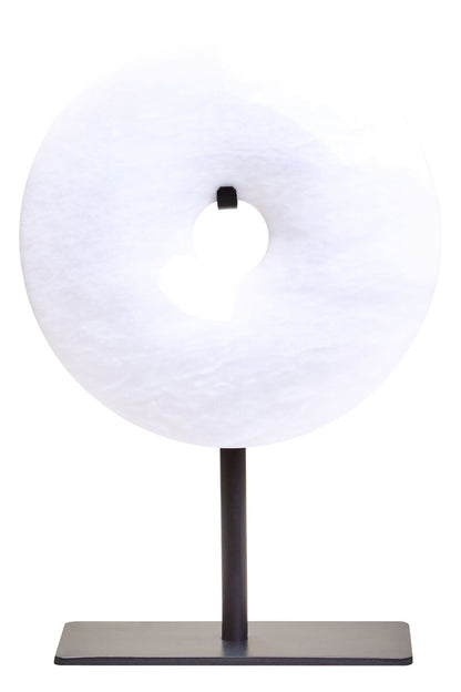 Zoro Extra Small Round Dia 15cm White Marble Disc Sculpture