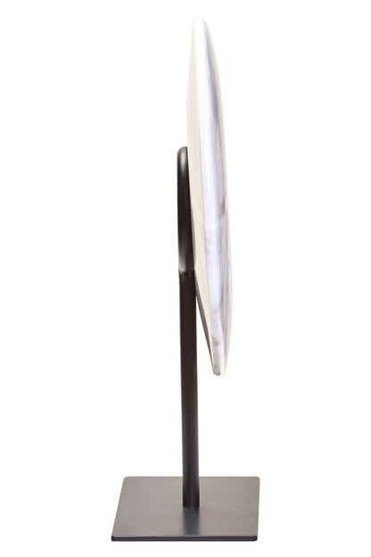 Zoro Small Round White Marble Disc Sculpture