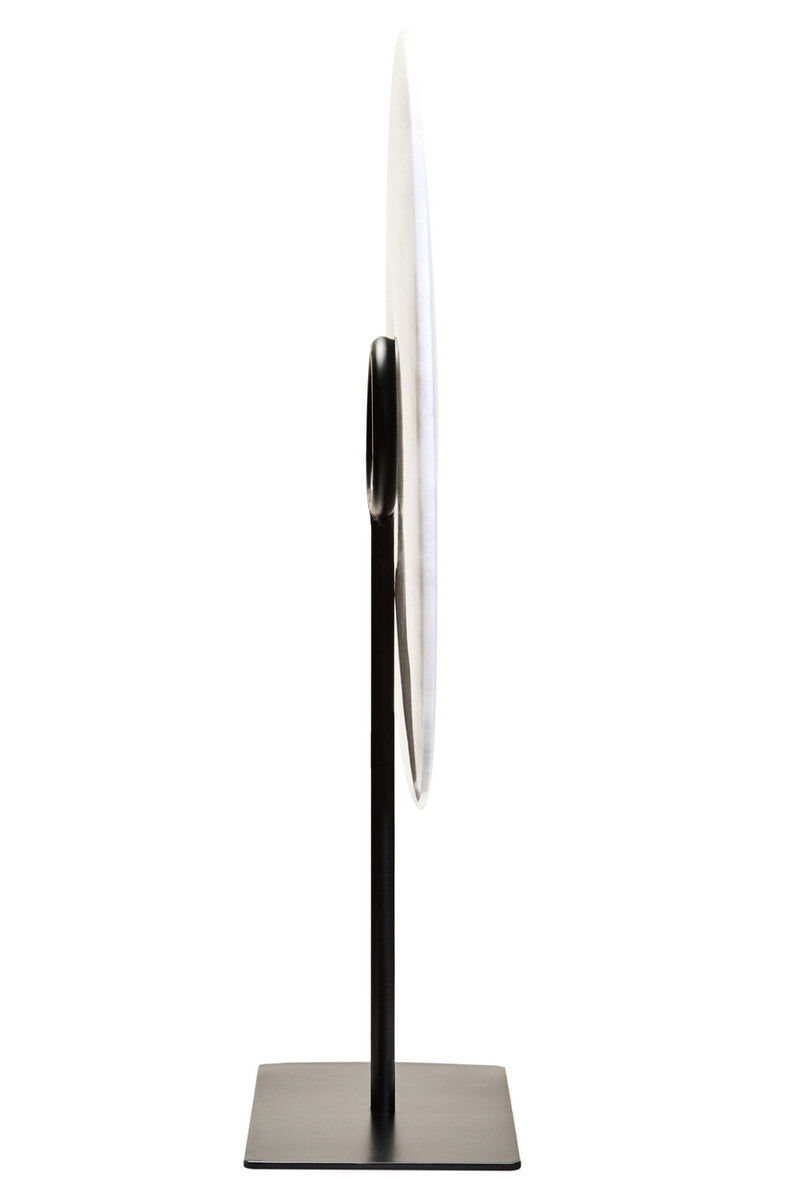 Zoro Large Round Dia 30cm White Marble Disc Sculpture - Image 3