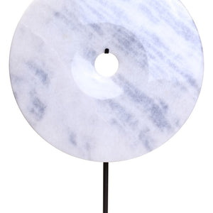 Extra Large Round Dia 35cm White Marble Disc Sculpture | Zoro