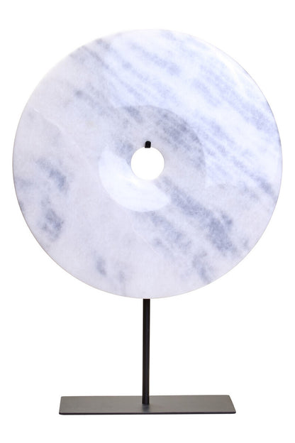 Extra Large Round Dia 35cm White Marble Disc Sculpture | Zoro