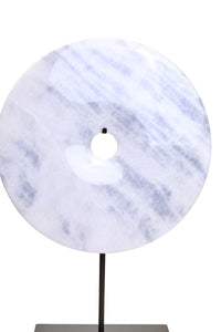 Zoro Extra Large Round White Marble Disc Sculpture