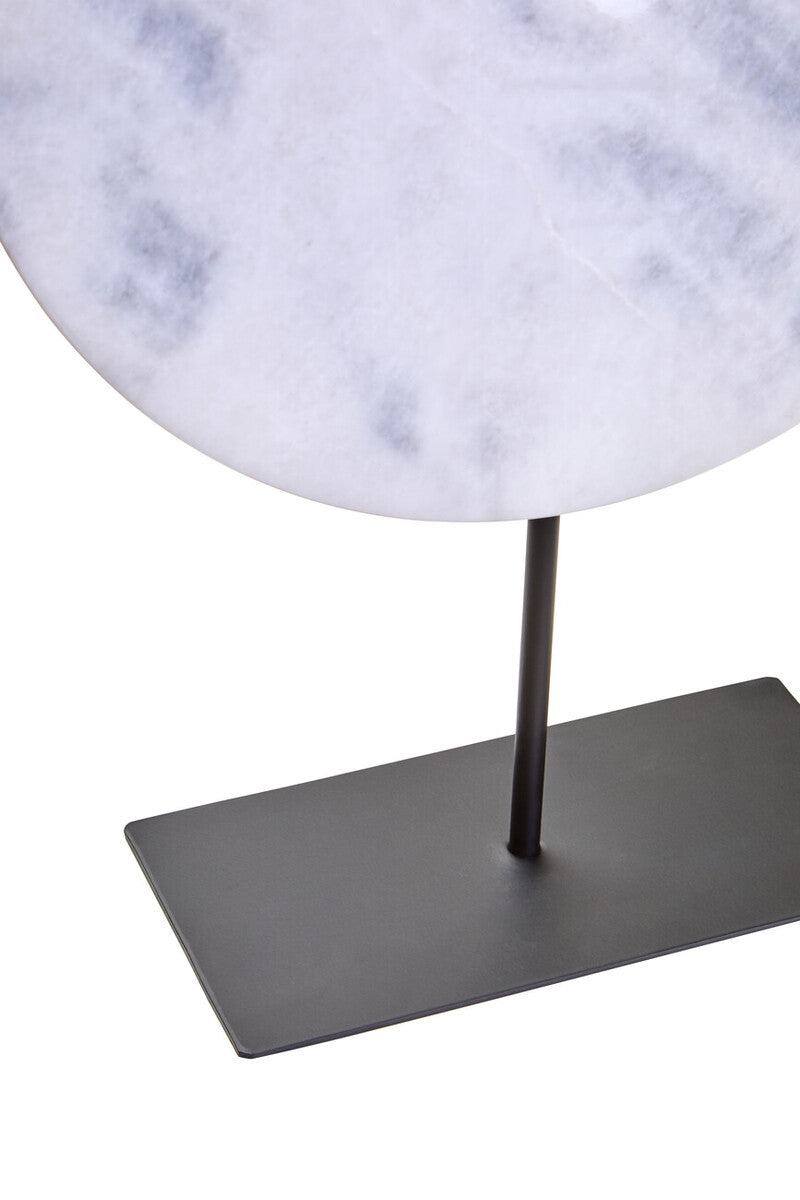Zoro Extra Large Round Dia 35cm White Marble Disc Sculpture - Image 4