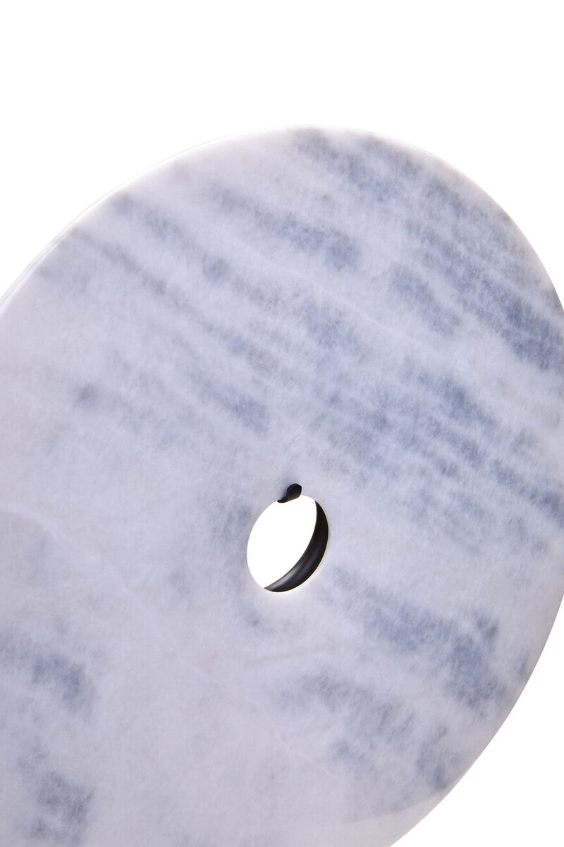 Zoro Extra Large Round Dia 35cm White Marble Disc Sculpture - Image 5