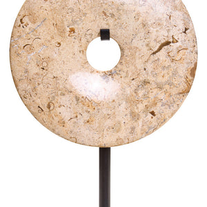 Extra Small Natural Speckled Marble Round Dia 15cm Disc Sculpture | Zoro