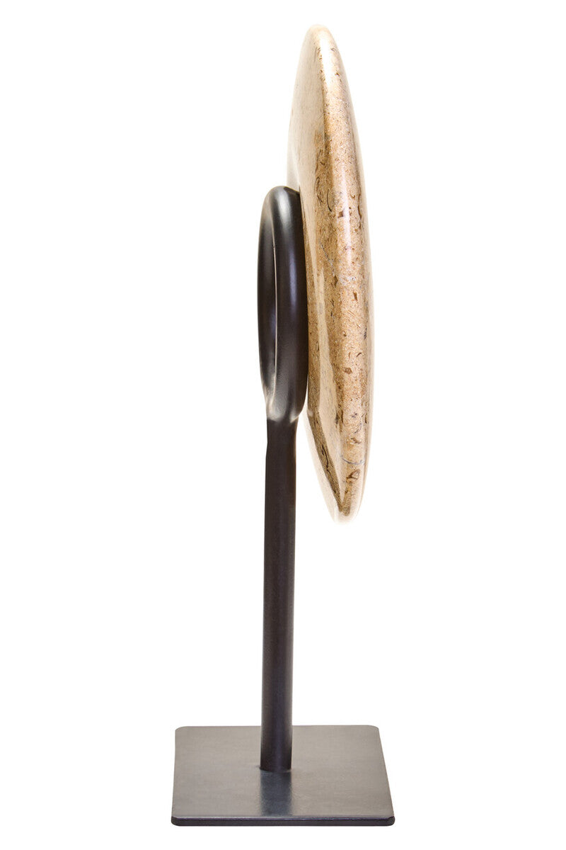 Zoro Small Natural Speckled Marble Round Dia 20cm Disc Sculpture