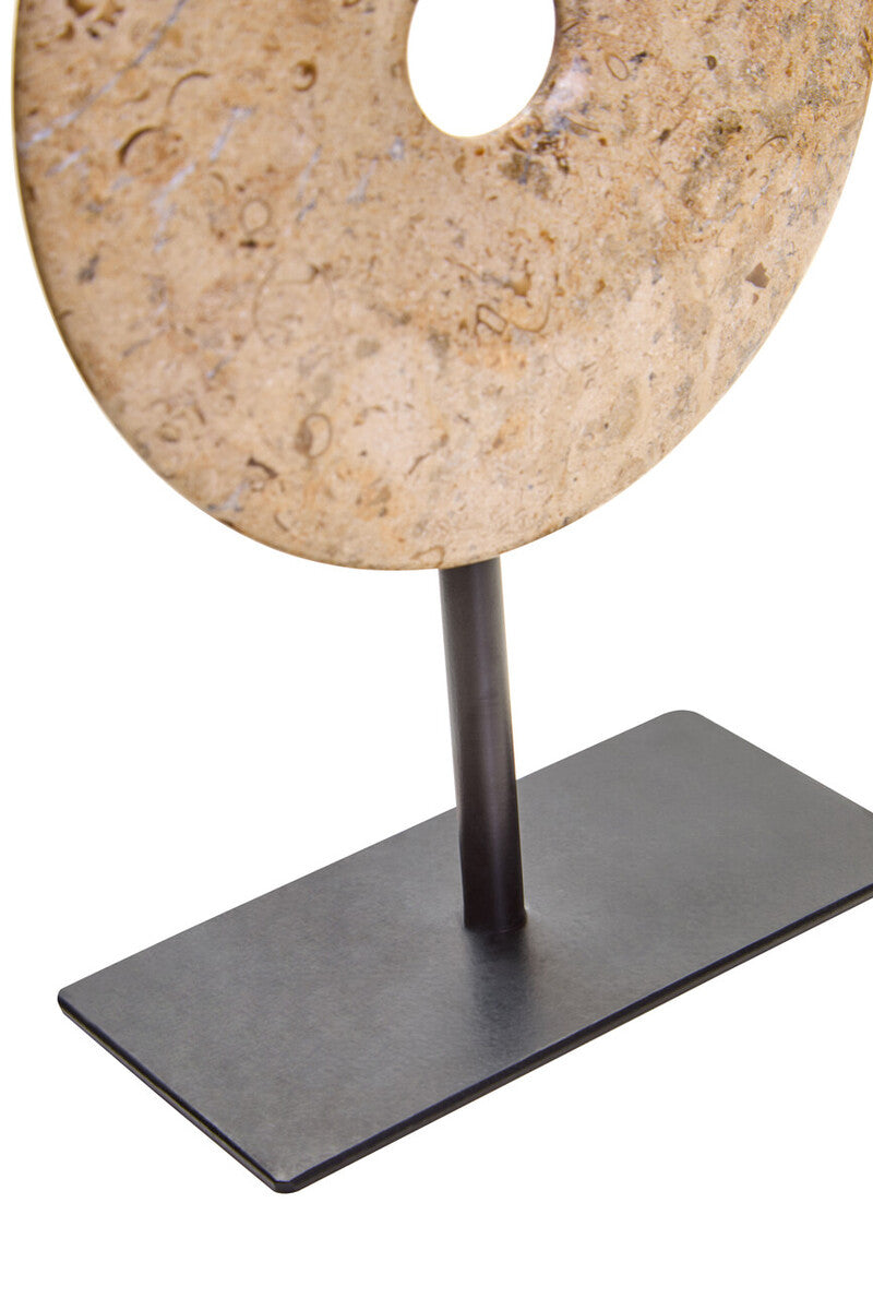 Zoro Small Natural Speckled Marble Round Dia 20cm Disc Sculpture - Image 5
