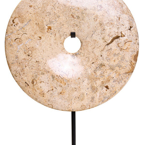 Small Natural Speckled Marble Round Dia 20cm Disc Sculpture | Zoro