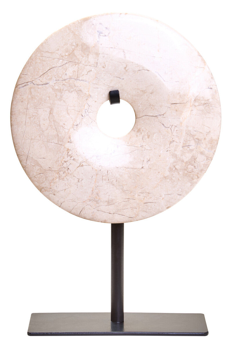 Zoro Extra Small Cream Marble Round Dia 15cm Disc Sculpture