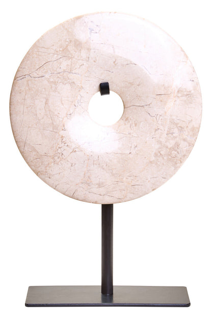 Zoro Extra Small Cream Marble Round Dia 15cm Disc Sculpture