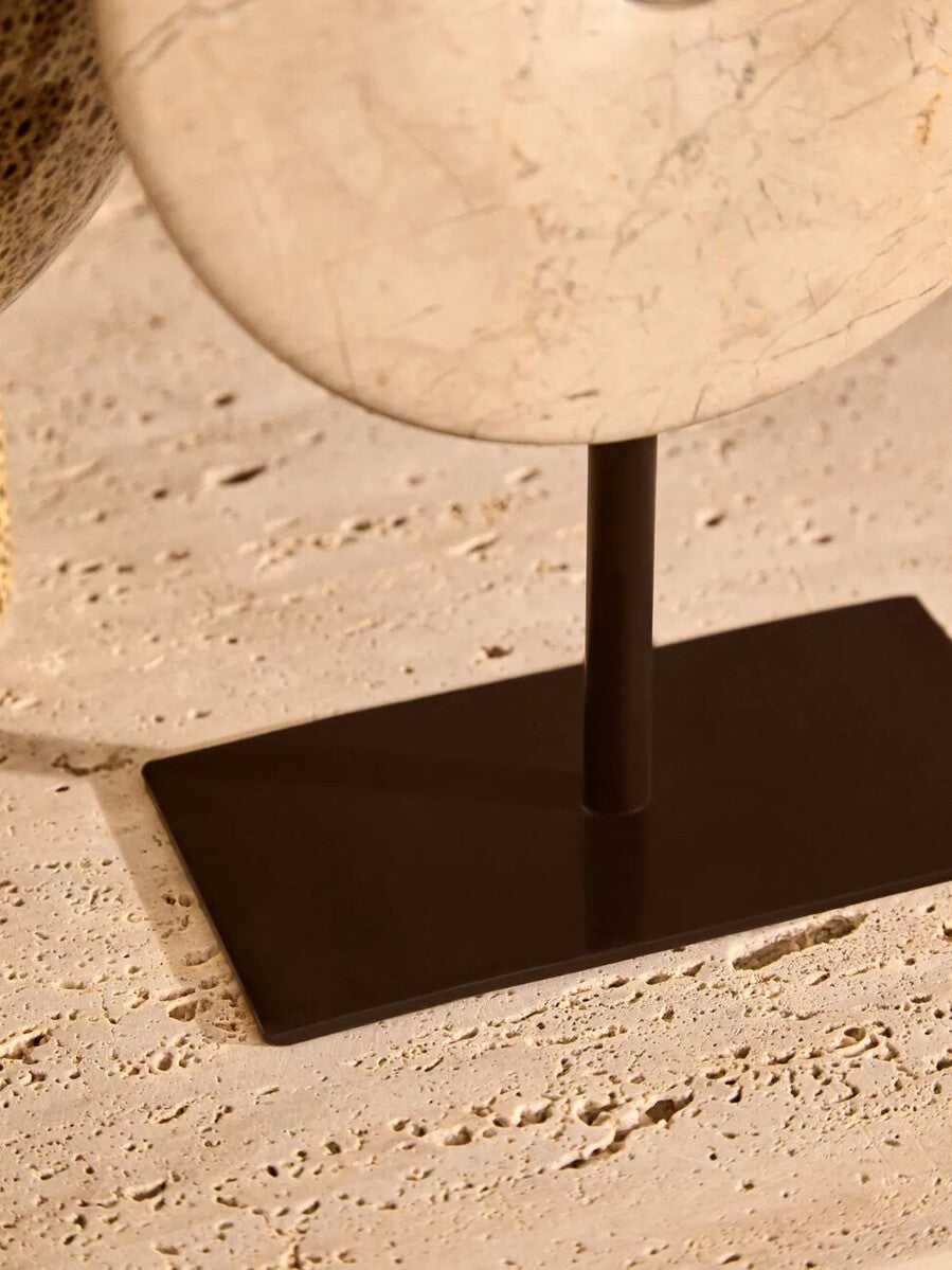 Zoro Extra Small Cream Marble Round Dia 15cm Disc Sculpture