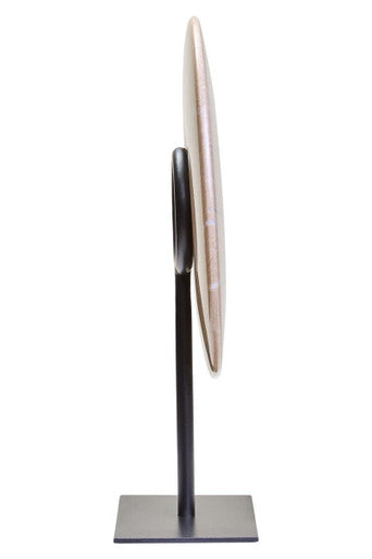 Zoro Small Round Cream Marble Disc Sculpture