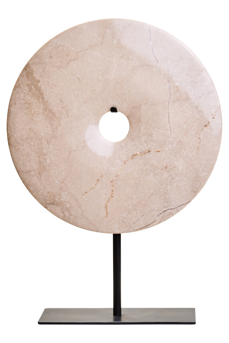 Zoro Medium Cream Marble Round Dia 25cm Disc Sculpture