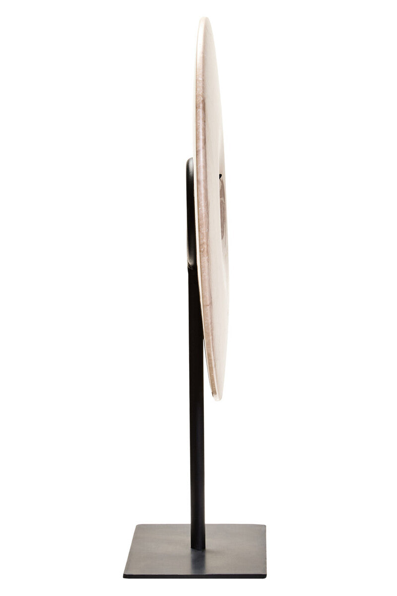 Zoro Medium Cream Marble Round Dia 25cm Disc Sculpture - Image 4