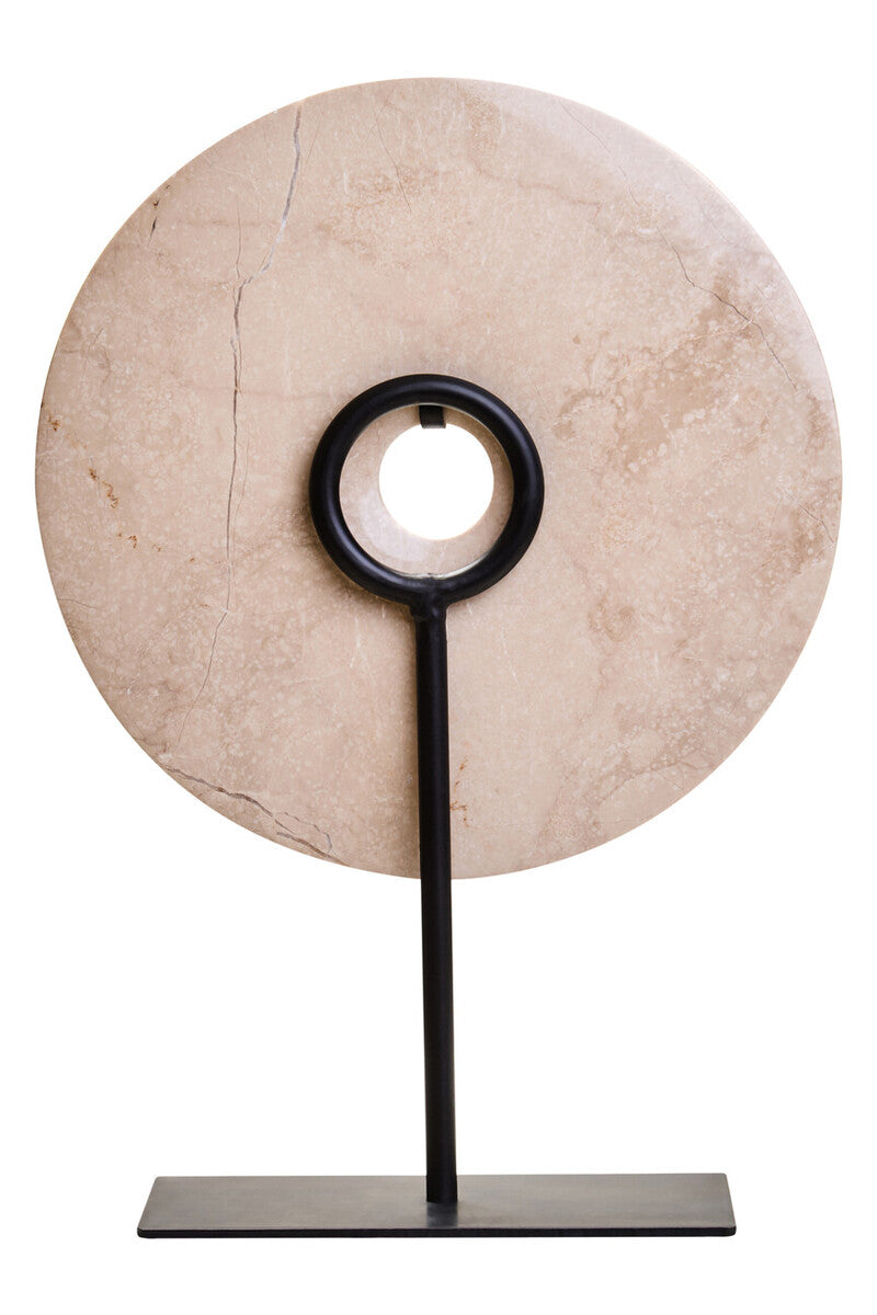 Zoro Medium Cream Marble Round Dia 25cm Disc Sculpture