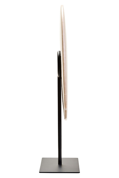 Zoro Large Round Cream Marble Disc Sculpture