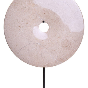 Extra Large Cream Round Dia 35cm Marble Disc Sculpture | Zoro