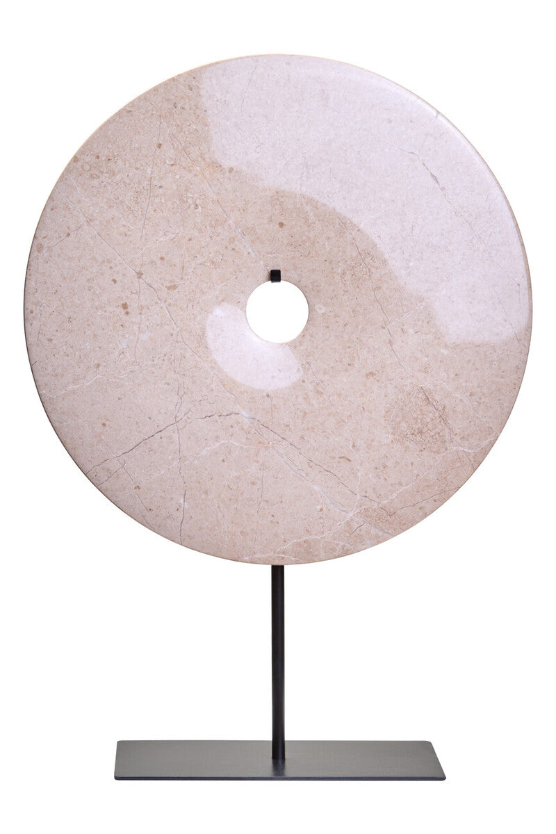 Zoro Extra Large Cream Round Dia 35cm Marble Disc Sculpture