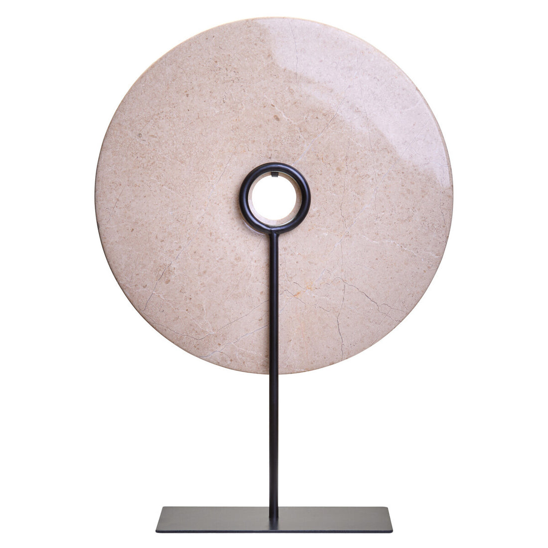 Zoro Extra Large Cream Round Dia 35cm Marble Disc Sculpture - Image 4