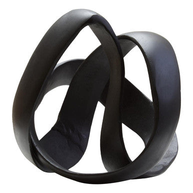 Prato Matt Black Nickel Finish Knot Sculpture