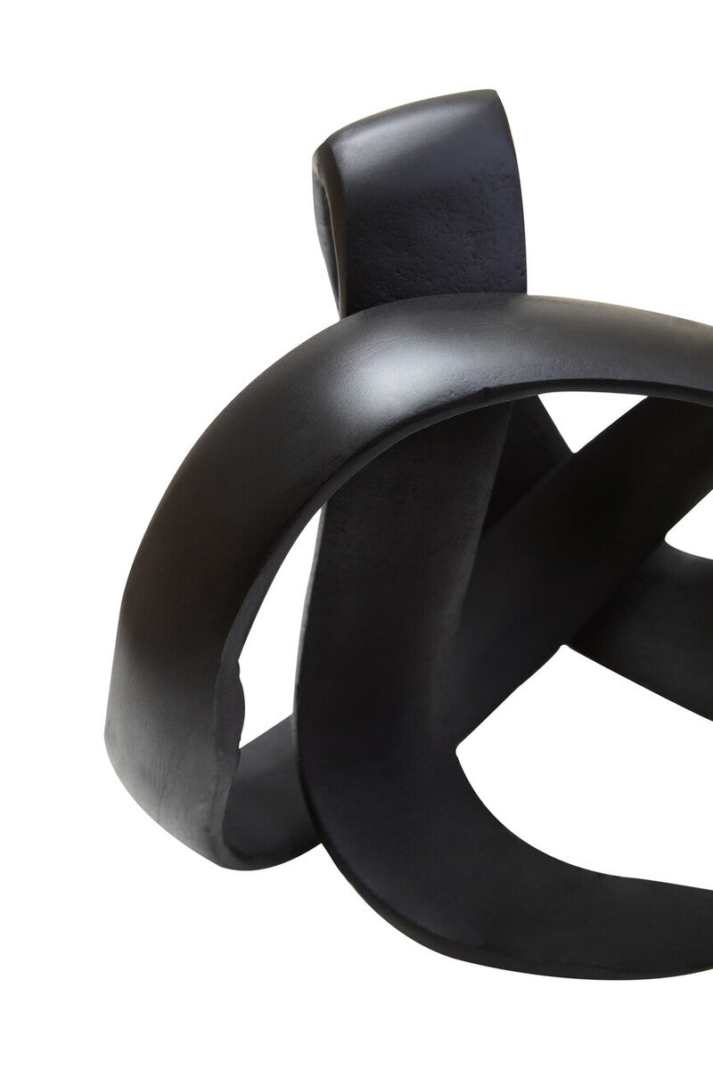 Prato Matt Black Nickel Finish Knot Sculpture - Image 7