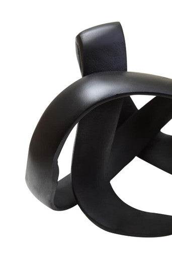 Prato Matt Black Nickel Finish Knot Sculpture