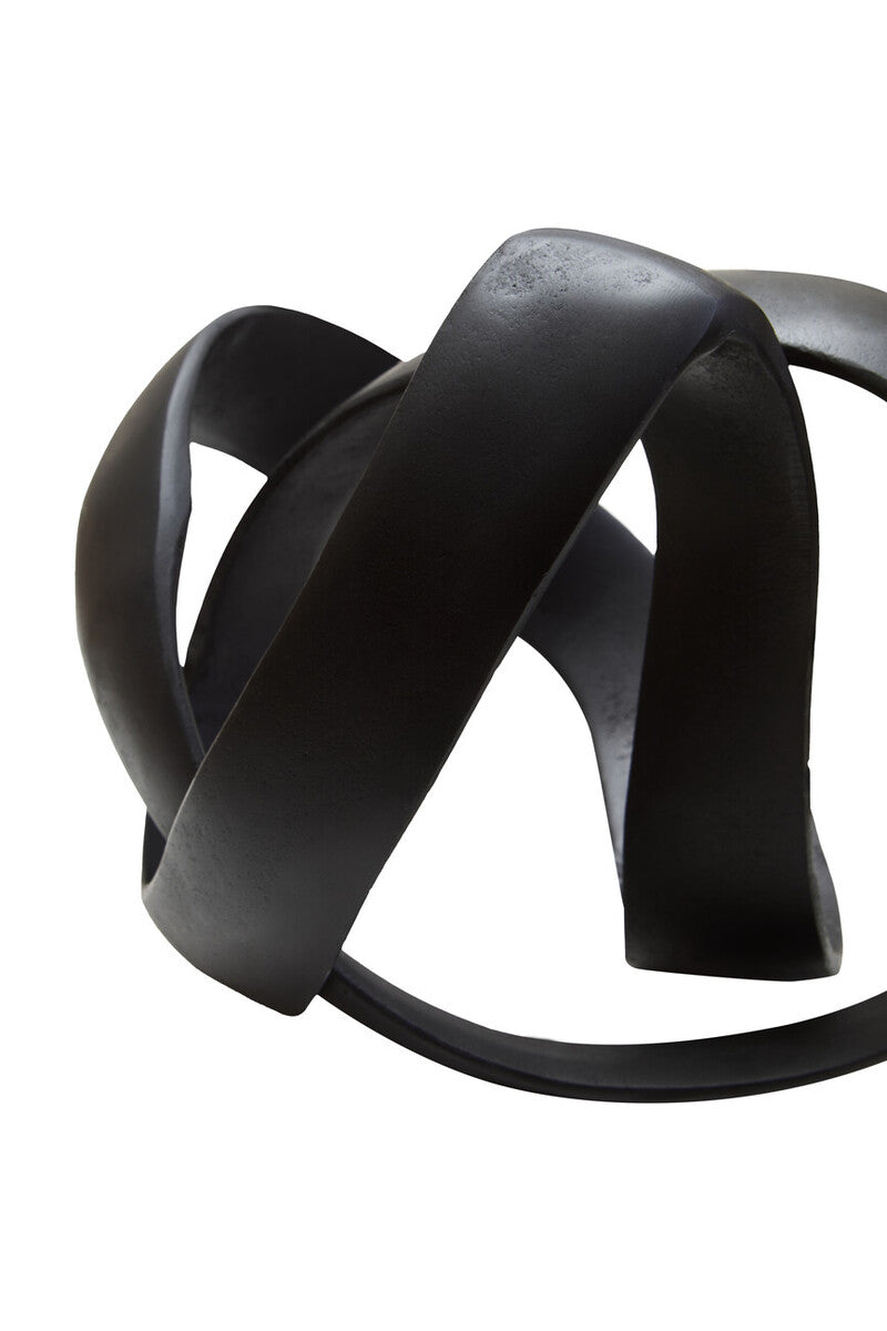 Prato Matt Black Nickel Finish Knot Sculpture - Image 8