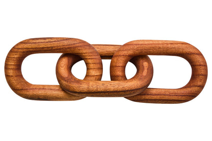 Cato Brown Wood Three Link Chain Decor