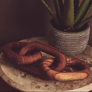 Brown Wood 3 Link Chain Decor | Cato