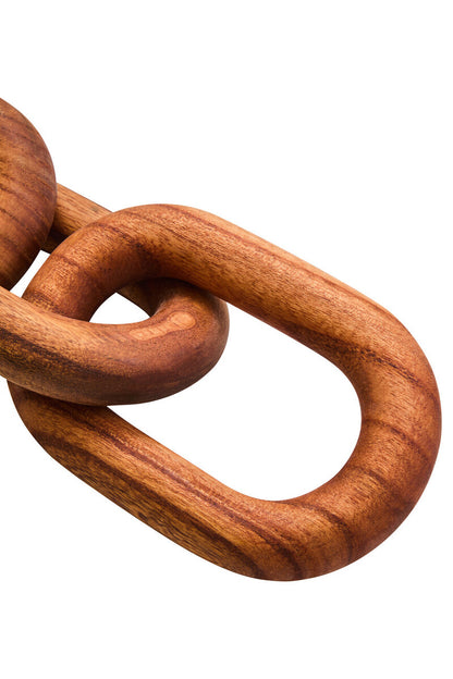 Cato Brown Wood Three Link Chain Decor