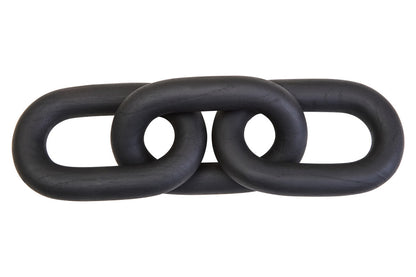 Cato Black Wood Three Link Chain Decor