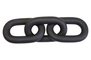 Cato Black Wood Three Link Chain Decor