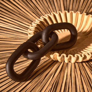 Cato Black Wood 3 Link Chain Decor