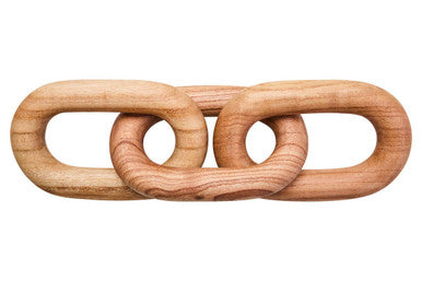 Cato Natural Wood Three Link Chain Decor