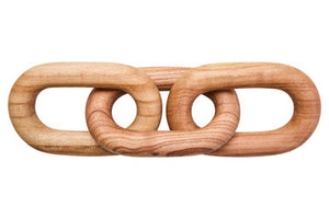 Cato Natural Wood Three Link Chain Decor