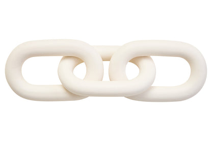 Cato White Wood 3 Link Chain Decor
