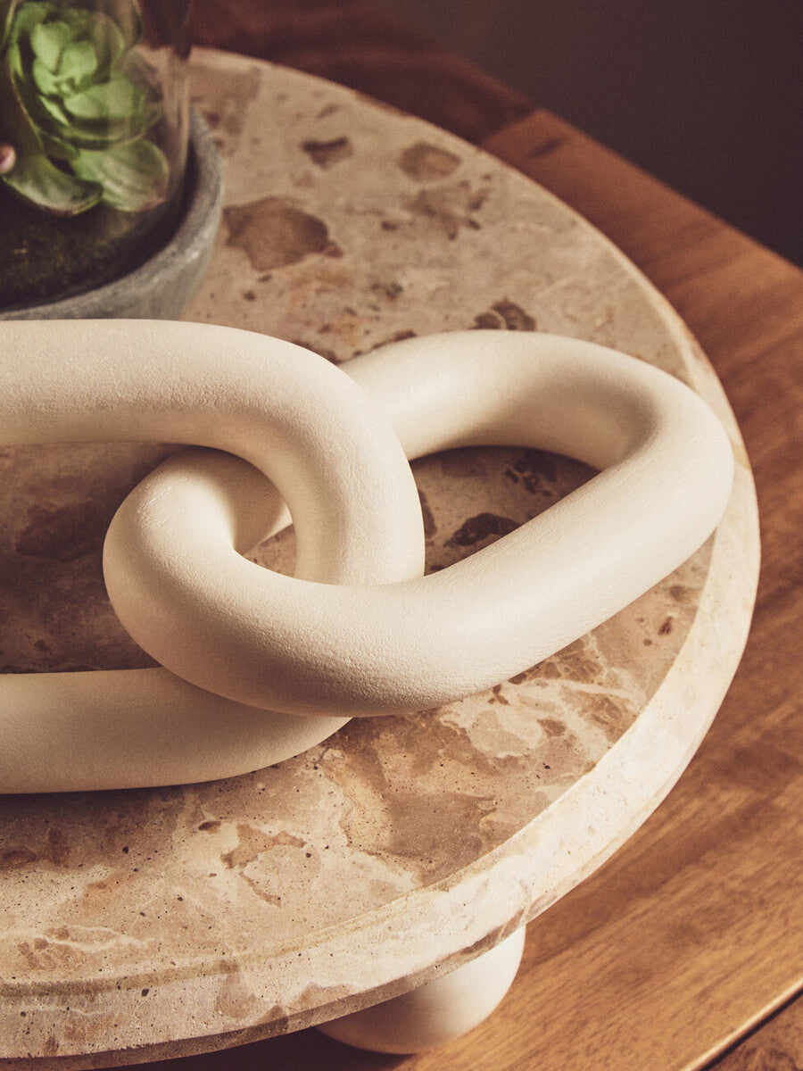 Cato White Wood 3 Link Chain Decor