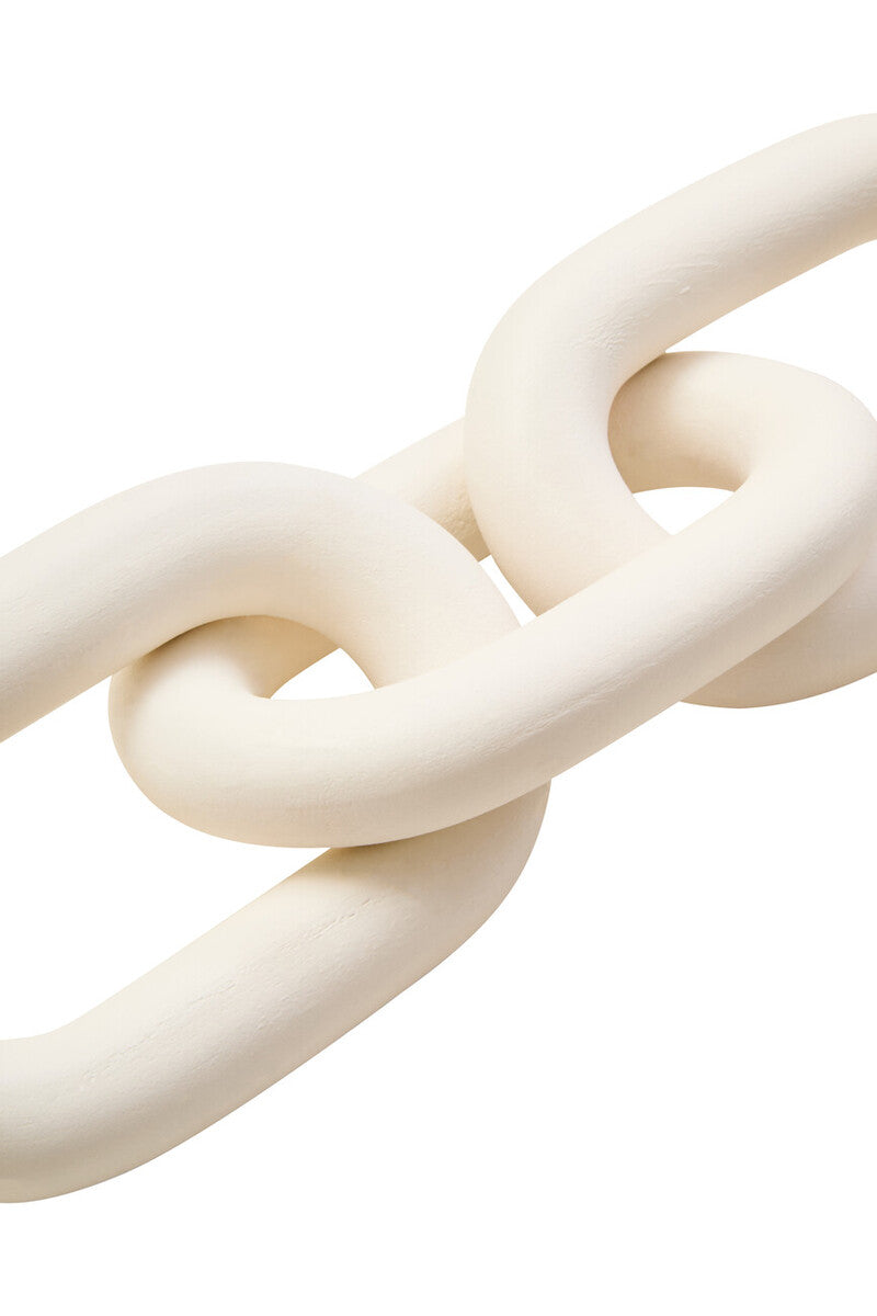 Cato White Wood 3 Link Chain Decor
