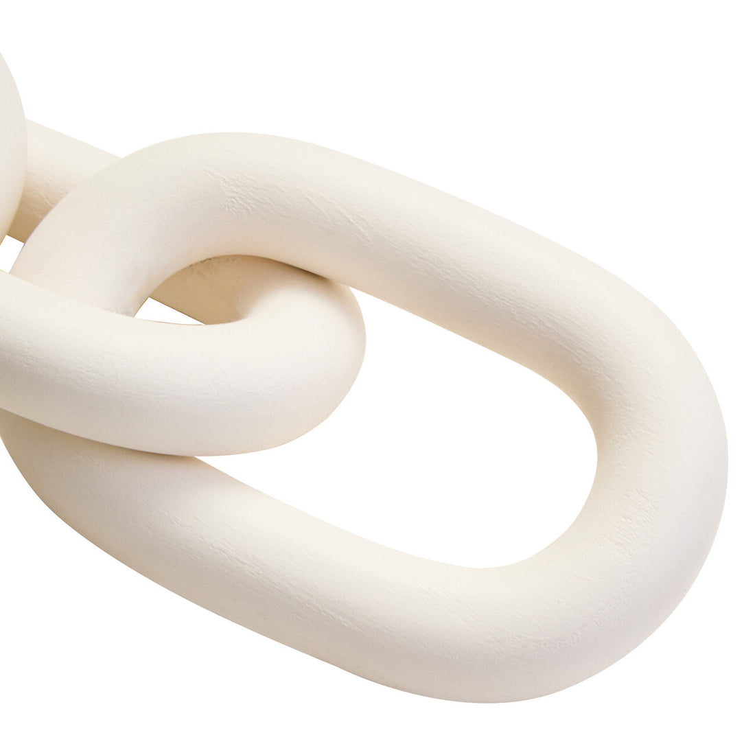 Cato White Wood 3 Link Chain Decor