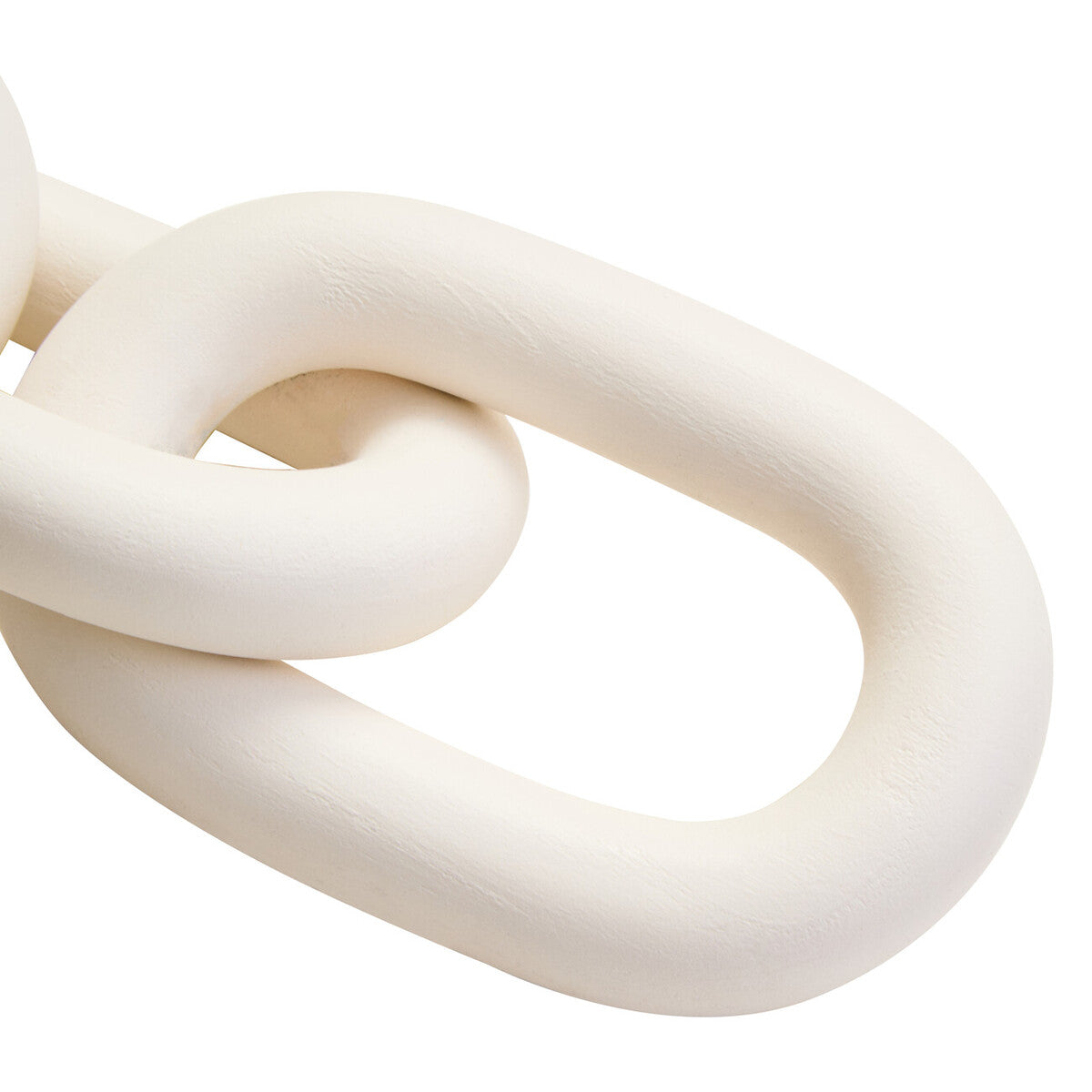 Cato White Wood 3 Link Chain Decor