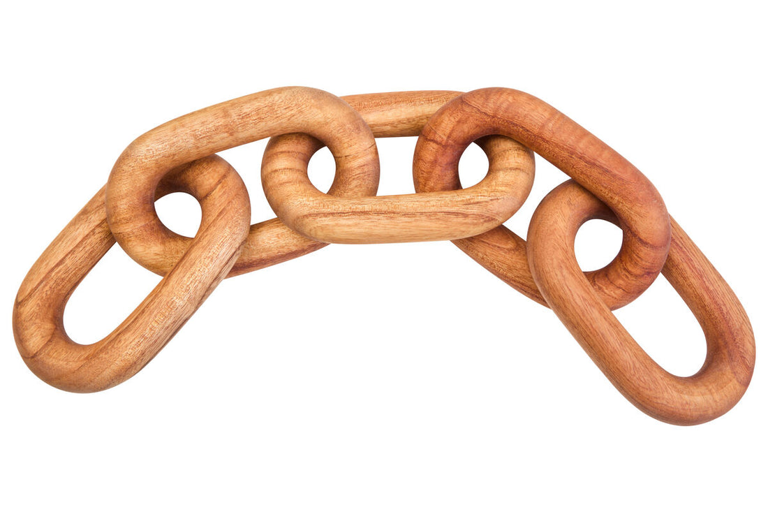 Cato Brown Wood 5 Link Chain Decor