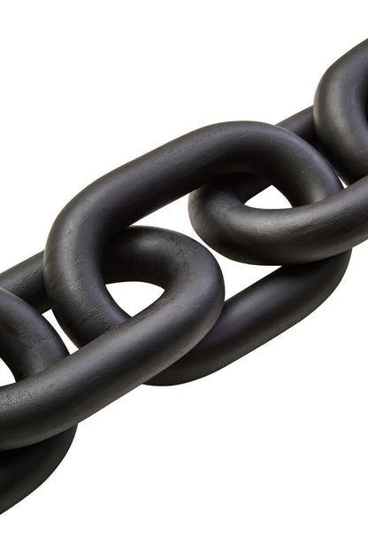 Cato Black Wood 5 Link Chain Decor