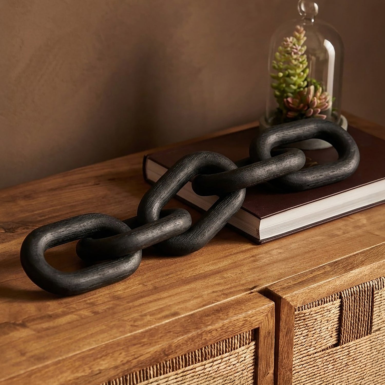 Cato Black Wood 5 Link Table Decor Chain