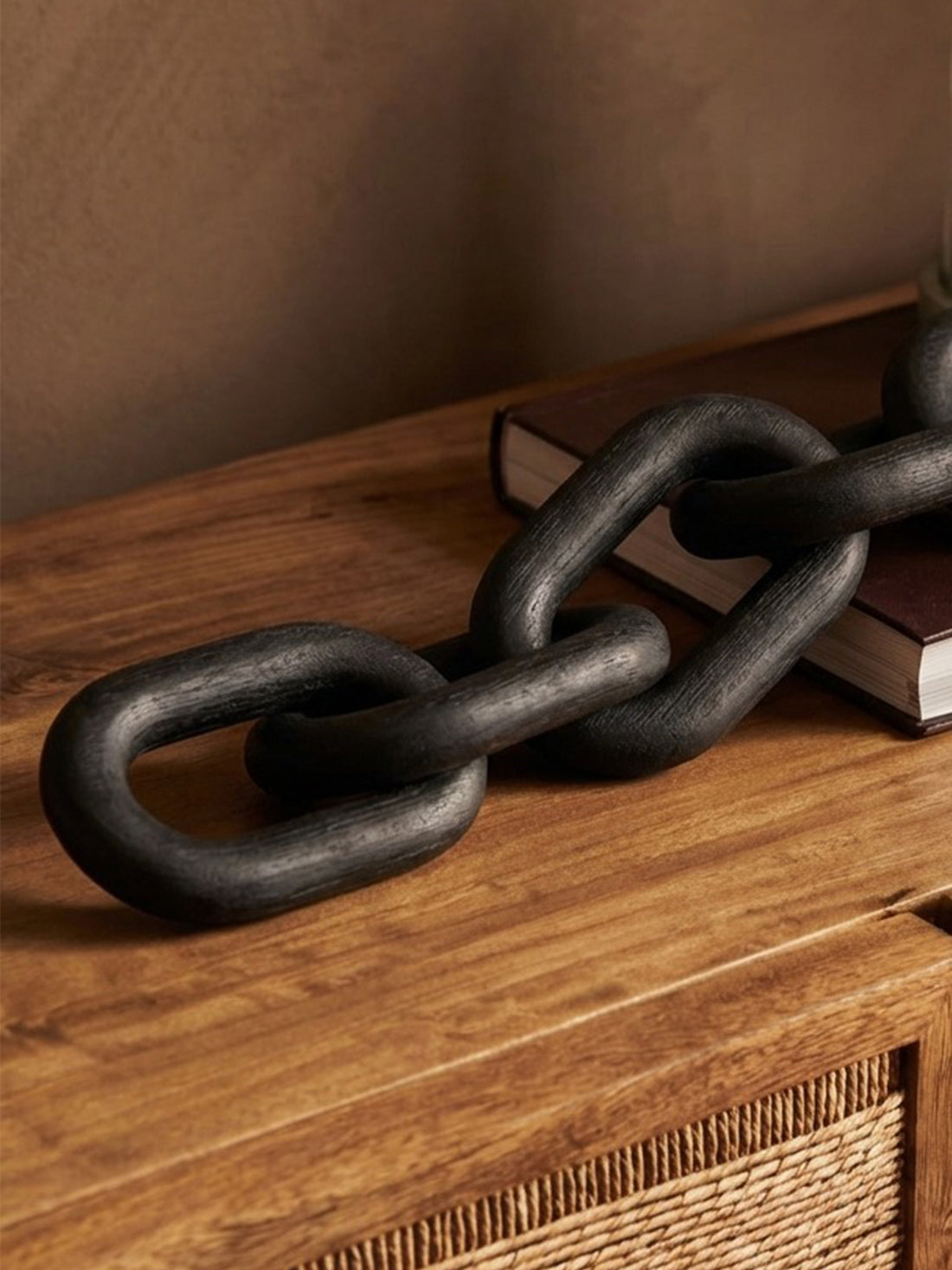 Cato Black Wood 5 Link Table Decor Chain - Image 6