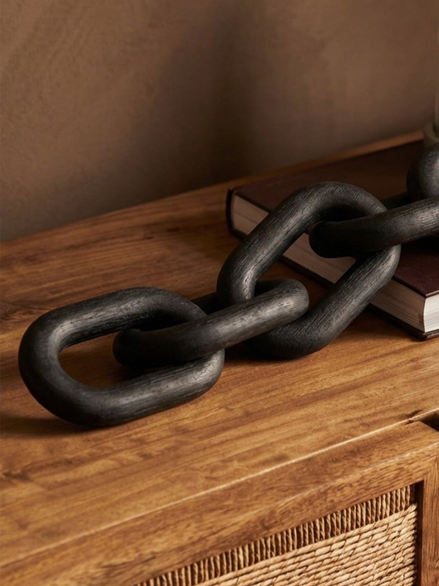 Cato Black Wood 5 Link Table Decor Chain - Image 6