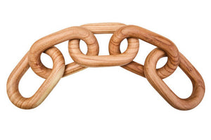 Cato Natural Wood 5 Link Chain Sculpture