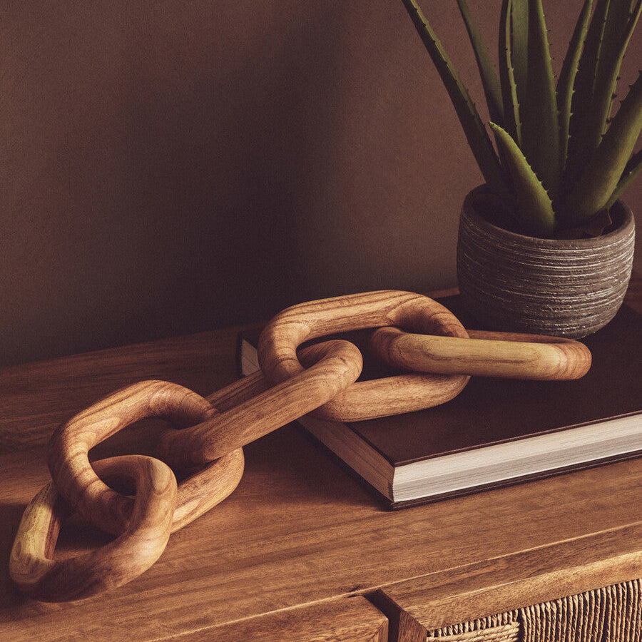 Cato Natural Wood 5 Link Chain Decor