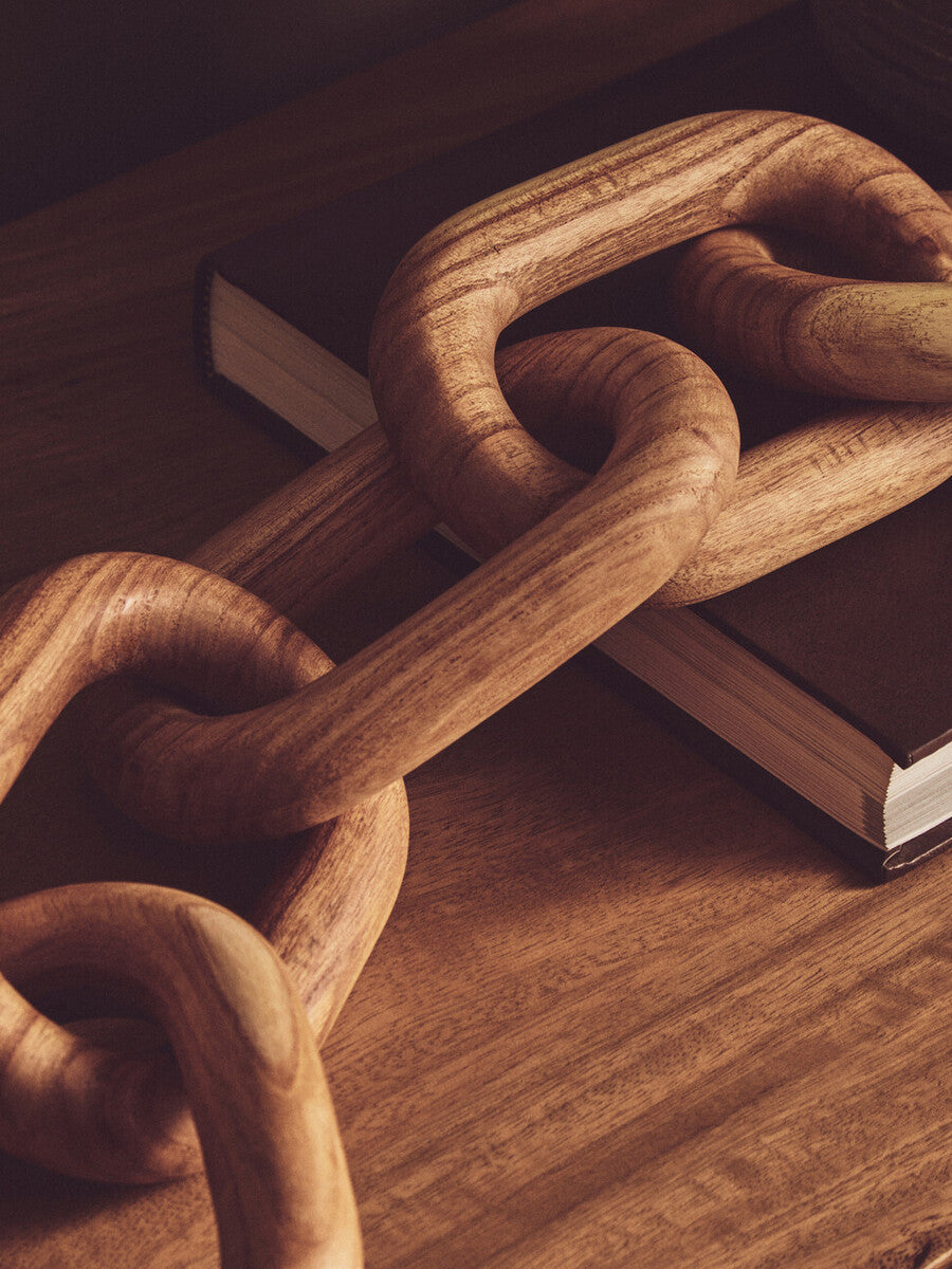 Cato Natural Wood 5 Link Chain Decor