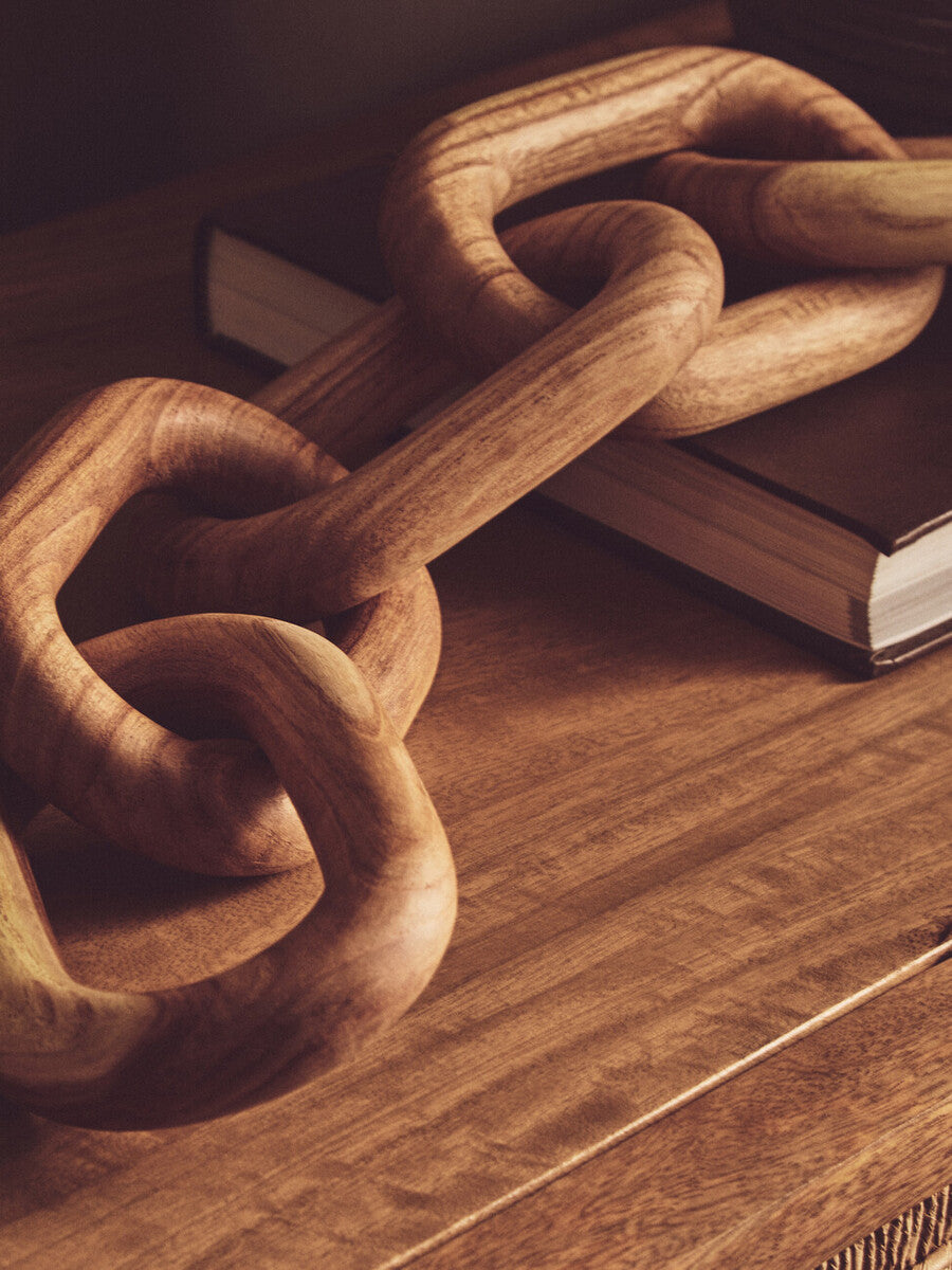 Cato Natural Wood 5 Link Chain Decor